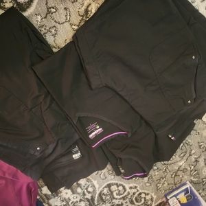 2 sets of size large purple label Yoga scrubs